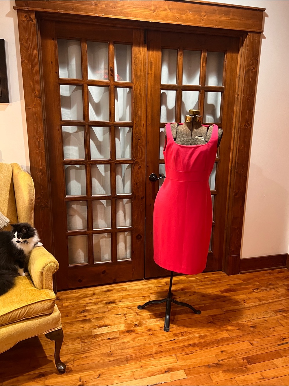 J. Crew Hot Pink Suiting Midi Sheath Dress Fully Lined